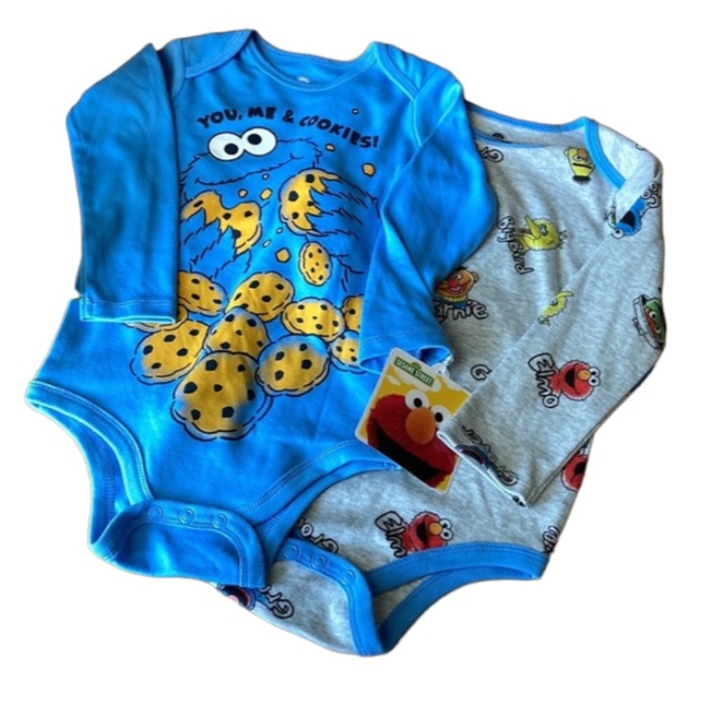 Sesame Street Cookie Monsters Bodysuits & Bibs - Picture 4 of 16